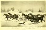 Trotting on the snow sepia print